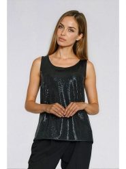 Nife Top w kolorze czarnym rozmiar: 36. Czarne topy damskie Nife, bez wzorów, bez kołnierzyka. Za 154.07 zł.