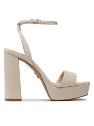 Steve Madden Sandały Lessa SM11001631-288 Écru. Sandały damskie Steve Madden, bez wzorów, ze skóry, bez obcasa, na słupku. Za 549.99 zł.