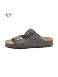 Teegu Skórzane klapki w kolorze szarym rozmiar: 38. Szare klapki damskie teegu, bez wzorów, bez obcasa. Za 130.99 zł.