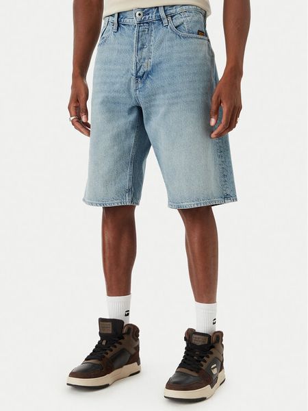 G-Star Raw Szorty jeansowe Deeggie D28474-D788 Niebieski Regular Fit. Niebieskie szorty męskie G-Star Raw, z bawełny, bez kołnierzyka. Za 279.99 zł.