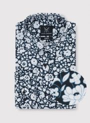 PAKO LORENTE – Czarna koszula w białe kwiaty. Białe koszule męskie Pako Lorente, m, bez wzorów, z bawełny, bez kołnierzyka, bez ramiączek. Za 79.99 zł.