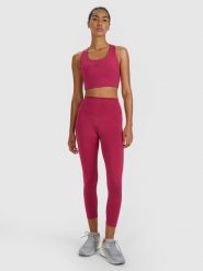 4F Legginsy treningowe 7/8 z wysokim stanem damskie - czerwone XS. Czerwone legginsy damskie 4f, s, bez wzorów, z dzianiny. Za 119.99 zł.