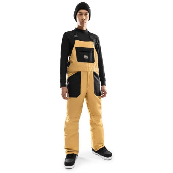 Spodnie snowboardowe z szelkami męskie Maple. Brązowe spodnie materiałowe męskie SIROKO, bez wzorów, z materiału, sportowe. Za 652.00 zł.