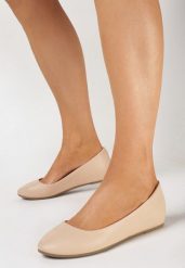 Beżowe Balerinki Ikolevia. Brązowe baleriny damskie Born2be, bez wzorów, bez obcasa. Za 39.99 zł.