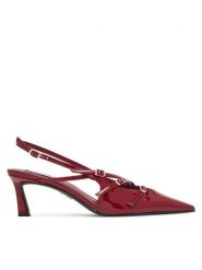 Steve Madden Czółenka Liana SM11003386 Bordowy. Czerwone czółenka damskie Steve Madden, bez wzorów, ze skóry, bez obcasa. Za 359.99 zł.