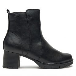 Botki Jana. Czarne botki damskie JANA, bez obcasa, na słupku, bez zapięcia. Za 339.99 zł.