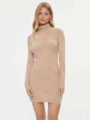 JDY Sukienka dzianinowa 15297773 Beżowy Bodycon Fit. Brązowe sukienki damskie JDY, m, bez wzorów, z dzianiny, bez kołnierzyka, bez ramiączek, bodycon. Za 139.99 zł.