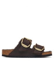 Birkenstock Klapki Arizona Big Buckle 1032982 Brązowy ciemny. Brązowe klapki damskie Birkenstock, bez wzorów, ze skóry, bez obcasa. Za 819.99 zł.