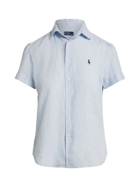 Polo Ralph Lauren Koszula 211973366504 Niebieski jasny Regular Fit. Niebieskie koszule damskie Polo Ralph Lauren, m, bez wzorów, ze lnu, bez kołnierzyka, bez ramiączek. Za 729.99 zł.