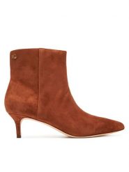 LAUREN RALPH LAUREN Botki 802967779002 Brązowy. Brązowe botki damskie Lauren Ralph Lauren, ze skóry, bez obcasa, na szpilce, bez zapięcia. Za 839.99 zł.
