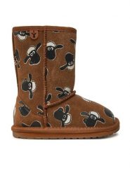 EMU Australia Śniegowce Shaun The Sheep Print K13107 Brązowy. Brązowe kozaki dziewczęce Emu Australia, ze skóry. Za 439.99 zł.