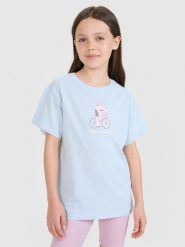 4F T-shirt regular z nadrukiem dziewczęcy - niebieski 146 (10-11 lat). Niebieskie koszulki dziewczęce 4f, uniwersalny, bez wzorów, z bawełny, bez ramiączek. W wyprzedaży za 29.99 zł.