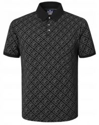 Bawełniana, Męska Koszulka Polo - Pako Jeans - Czarna, Wzór. Czarne koszulki polo męskie Pako Jeans, l, bez wzorów, z bawełny, bez ramiączek. Za 129.00 zł.