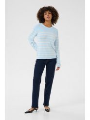 CULTURE Sweter w kolorze błękitno-białym rozmiar: L. Niebieskie swetry klasyczne damskie Culture, l, z bawełny, bez kołnierzyka. Za 95.95 zł.
