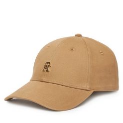 Czapka z daszkiem Tommy Hilfiger. Brązowe czapki z daszkiem damskie Tommy Hilfiger, bez wzorów. Za 189.99 zł.