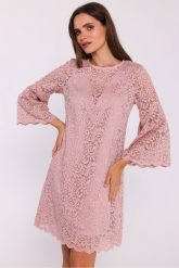 Zjawiskowa sukienka koronkowa trapezowa w kolorze różowym. Czerwone sukienki damskie Stylove, s, bez wzorów, z koronki, eleganckie, bez kołnierzyka, bez ramiączek, trapezowe. Za 419.00 zł.