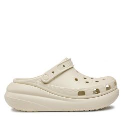 Klapki Crocs. Brązowe klapki damskie Crocs, bez wzorów, bez obcasa. Za 259.99 zł.