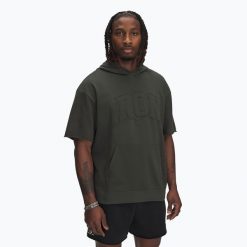 Bluza męska Under Armour Project Rock SS Terry Hoody. Zielone bluzy bez kaptura męskie Under Armour, bez wzorów, rockowe, bez kołnierzyka, bez ramiączek. Za 269.99 zł.