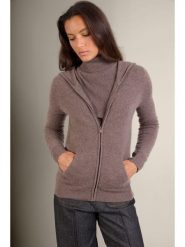 Perfect Cashmere Kaszmirowy kardigan "Emma" w kolorze szarobrązowym rozmiar: XXL. Brązowe kardigany damskie Perfect Cashmere, xxl, bez wzorów, z kaszmiru. Za 457.95 zł.