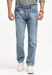 WRANGLER GREENSBORO MĘSKIE SPODNIE JEANSOWE JEANSY DŻINSY RACING INDIGO W15QBF22Y 112325874. Niebieskie jeansy męskie Wrangler. Za 229.99 zł.