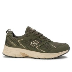 Buty męskie sportowe Lotto KITAURA II. Brązowe buty sportowe na co dzień męskie Lotto, z materiału, bez zapięcia, trekkingowe. Za 149.00 zł.