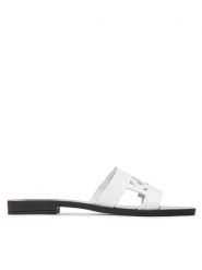 KARL LAGERFELD Klapki KL80405 Biały. Białe klapki damskie Karl Lagerfeld, bez wzorów, ze skóry, bez obcasa. Za 219.99 zł.