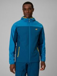 4F Bluza trekkingowa regular z kapturem męska - niebieska M. Niebieskie bluzy z kapturem męskie 4f, l, z materiału. Za 249.99 zł.