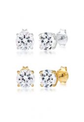 Elli 2er Ohrstecker Set Kristalle 925 Silber Kolczyki 1 ct Damski. Czerwone kolczyki damskie Elli, szklane. Za 173.99 zł.