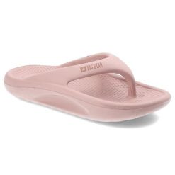 Różowe Japonki Big Star Modne Obuwie Damskie. Czerwone klapki damskie Big Star, bez wzorów, z materiału, bez obcasa. Za 49.99 zł.