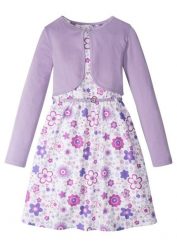 Sukienka + pasek + bolerko (komplet 3-cz.). Białe sukienki dziewczęce bonprix, bez wzorów, z dżerseju, bez ramiączek, długie. Za 122.99 zł.