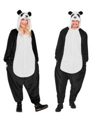 Carnival Party Kombinezon kostiumowy "Panda" w kolorze biało-czarnym rozmiar: XXL. Białe kombinezony damskie Carnival Party, xxl, bez wzorów, bez kołnierzyka, bez ramiączek, krótkie. Za 130.99 zł.