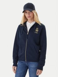 Tommy Hilfiger Bluza WW0WW46126 Granatowy Regular Fit. Niebieskie bluzy bez kaptura damskie Tommy Hilfiger, xl, z bawełny. Za 649.99 zł.
