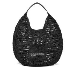 Torebka Karl Lagerfeld Jeans. Czarne torebki klasyczne damskie Karl Lagerfeld Jeans, bez wzorów, z jeansu, bez dodatków. Za 429.99 zł.