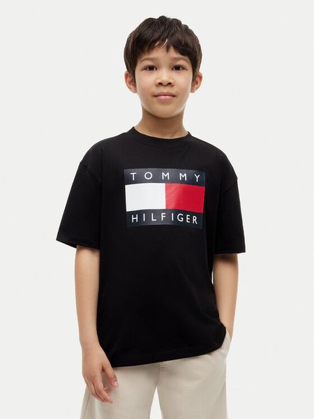 Tommy Hilfiger T-Shirt Heritage KB0KB10340 Czarny Regular Fit. Czarne t-shirty chłopięce Tommy Hilfiger, bez wzorów, z bawełny, bez ramiączek. Za 169.99 zł.