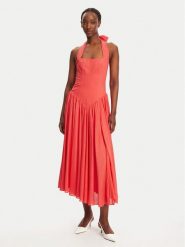 BARDOT Sukienka koktajlowa Marabella Halter 59803DB1 Koralowy Regular Fit. Pomarańczowe sukienki damskie BARDOT, bez wzorów, z wiskozy, wizytowe, bez kołnierzyka, bez ramiączek. Za 609.99 zł.