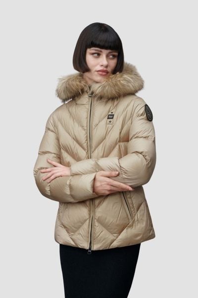 BLAUER Alicia Beżowa kurtka damska Short Jackets, Rozmiar L. Brązowe kurtki damskie Blauer USA, l, bez wzorów, z poliamidu, bez kaptura. W wyprzedaży za 1,520.99 zł.