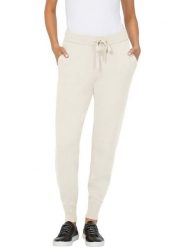 Heine Spodnie dresowe w kolorze kremowym rozmiar: 40. Brązowe spodnie dresowe damskie Heine, bez wzorów, z dresówki. Za 44.09 zł.