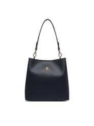 Tommy Hilfiger Torebka Th Icon Shoulder Bag Mono AW0AW19000 Granatowy. Niebieskie torebki klasyczne damskie Tommy Hilfiger, bez wzorów, ze skóry, bez dodatków. Za 649.99 zł.
