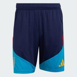 Szorty treningowe Hiszpania 26 Tiro. Niebieskie szorty sportowe męskie Adidas, l, z materiału, na fitness i siłownię. Za 199.00 zł.