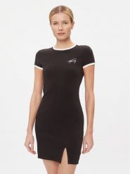 Tommy Jeans Sukienka codzienna Bodycon DW0DW17409 Czarny Slim Fit. Czarne sukienki damskie Tommy Jeans, na co dzień, xxs, bez wzorów, z bawełny, bez kołnierzyka, bez ramiączek, bodycon. Za 239.99 zł.
