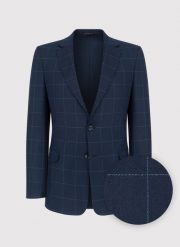 PAKO LORENTE – Granatowa marynarka w kratę Windowpane. Marynarki męskie Pako Lorente, bez wzorów. Za 549.99 zł.