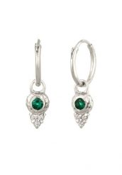 Elli PREMIUM Kolczyki Damskie Krąg Syntetyczny Szmaragd Cięcie Xirius Zielony Cyrkon 925 Sterling Silver 1 ct. Szare kolczyki damskie Elli PREMIUM, z cyrkonią, srebrne. Za 303.99 zł.