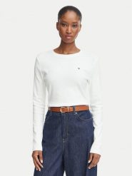 Tommy Hilfiger Bluzka Cody WW0WW53689 Biały Slim Fit. Białe bluzki damskie Tommy Hilfiger, xs, bez wzorów, z bawełny, bez ramiączek. Za 209.99 zł.