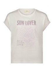 CARTOON Koszulka w kolorze kremowym rozmiar: 36. Brązowe bluzki damskie Cartoon, z aplikacjami, bez kołnierzyka. Za 69.99 zł.