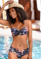 Bikini bandeau z fiszbinami kobiecy Lascana Malia. Szare bikini damskie Lascana, bez wzorów. Za 312.30 zł.