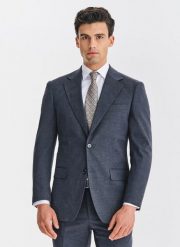 PAKO LORENTE - Granatowa marynarka garniturowa. Marynarki męskie Pako Lorente, bez wzorów, z elastanu. Za 699.99 zł.