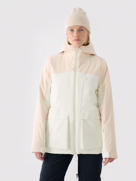 4F Kurtka narciarska w kolorze kremowym rozmiar: XXL. Brązowe kurtki narciarskie i snowboardowe damskie 4f, m, bez wzorów, bez kaptura, narciarskie. Za 249.17 zł.