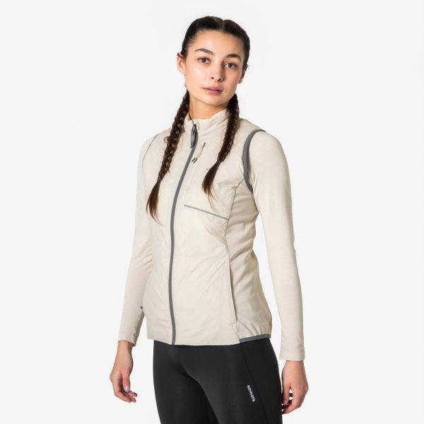 Kamizelka do biegania damska Kiprun SM Flow Run Warm ocieplana. Brązowe kamizelki damskie KIPRUN, m, z materiału, długie. Za 149.99 zł.