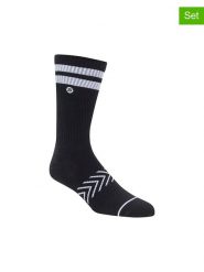 Skechers Skarpety w kolorze biało-czarnym rozmiar: 43-46. Czarne skarpetki męskie Skechers, bez wzorów, ze splotem. Za 30.49 zł.