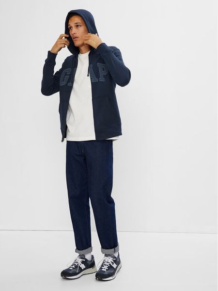 Gap Bluza 499917-03 Granatowy Regular Fit. Niebieskie bluzy bez kaptura męskie GAP, m, z bawełny. Za 149.99 zł.